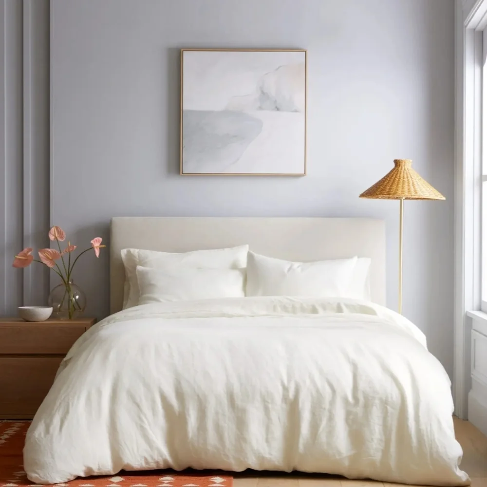 Quince European Linen Ivory Duvet Cover & 2 Sham! King/ Cal King! (767)
